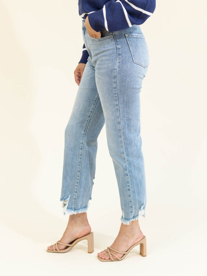 RISEN Light High Rise Straight Relaxed JeansDenim jeans