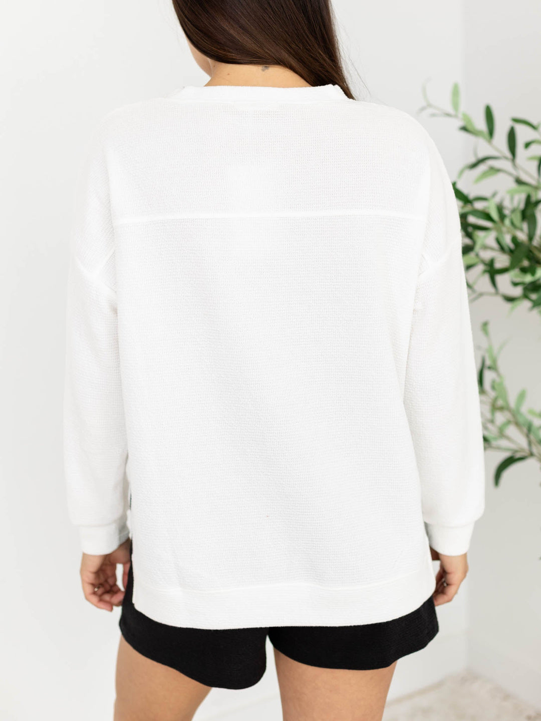 Round Neck Long Sleeve Cloudy Knit TopKnit tops