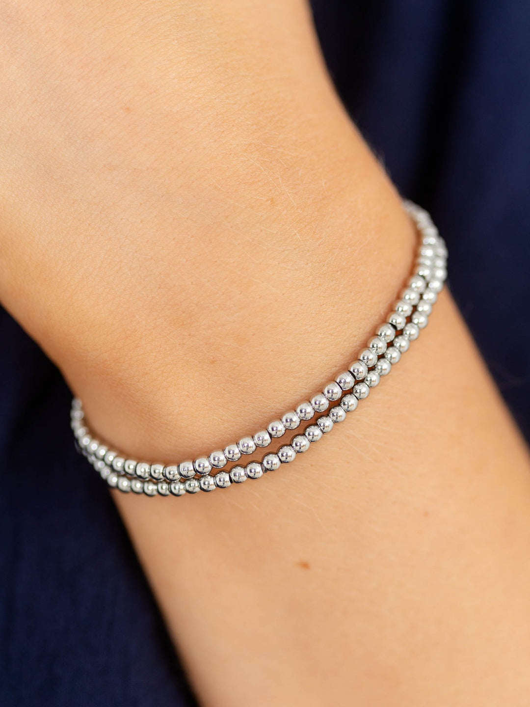 Stainless Stead Ball Bead Bracelet SetBracelet