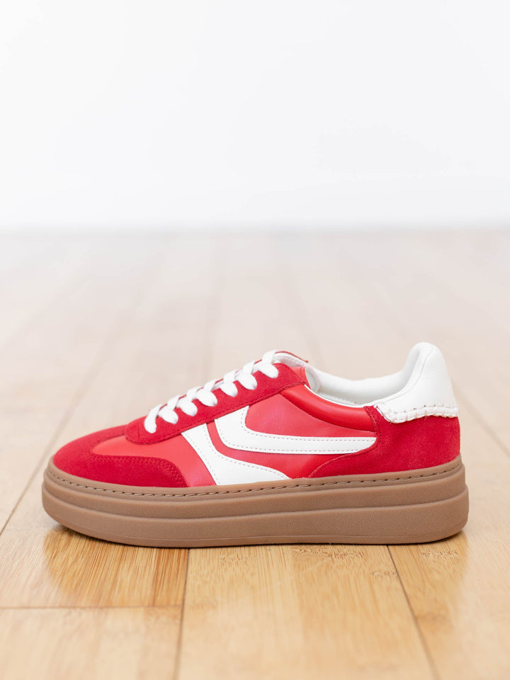 red platform sneaker