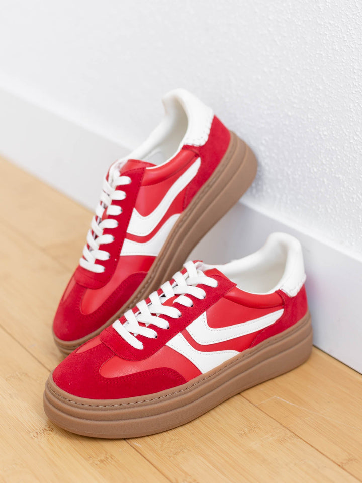 red platform sneaker