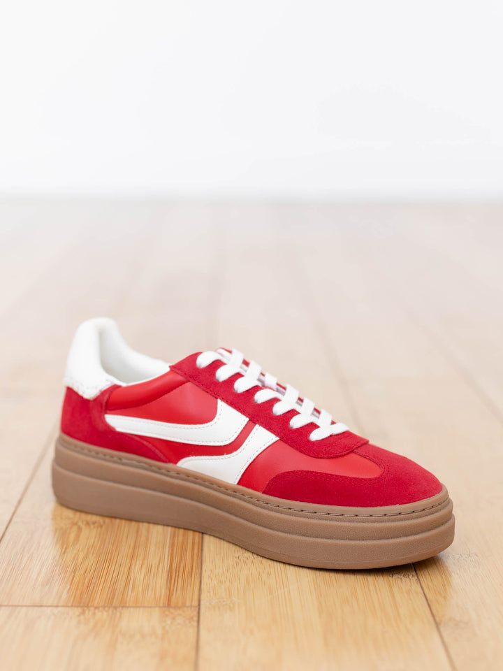 red platform sneaker