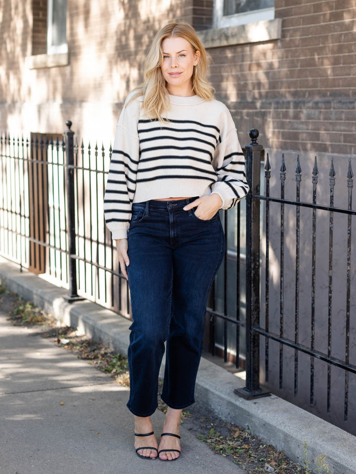 Striped Crop Sweater TopSweaters