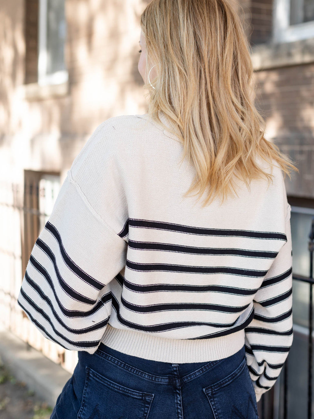 Striped Crop Sweater TopSweaters