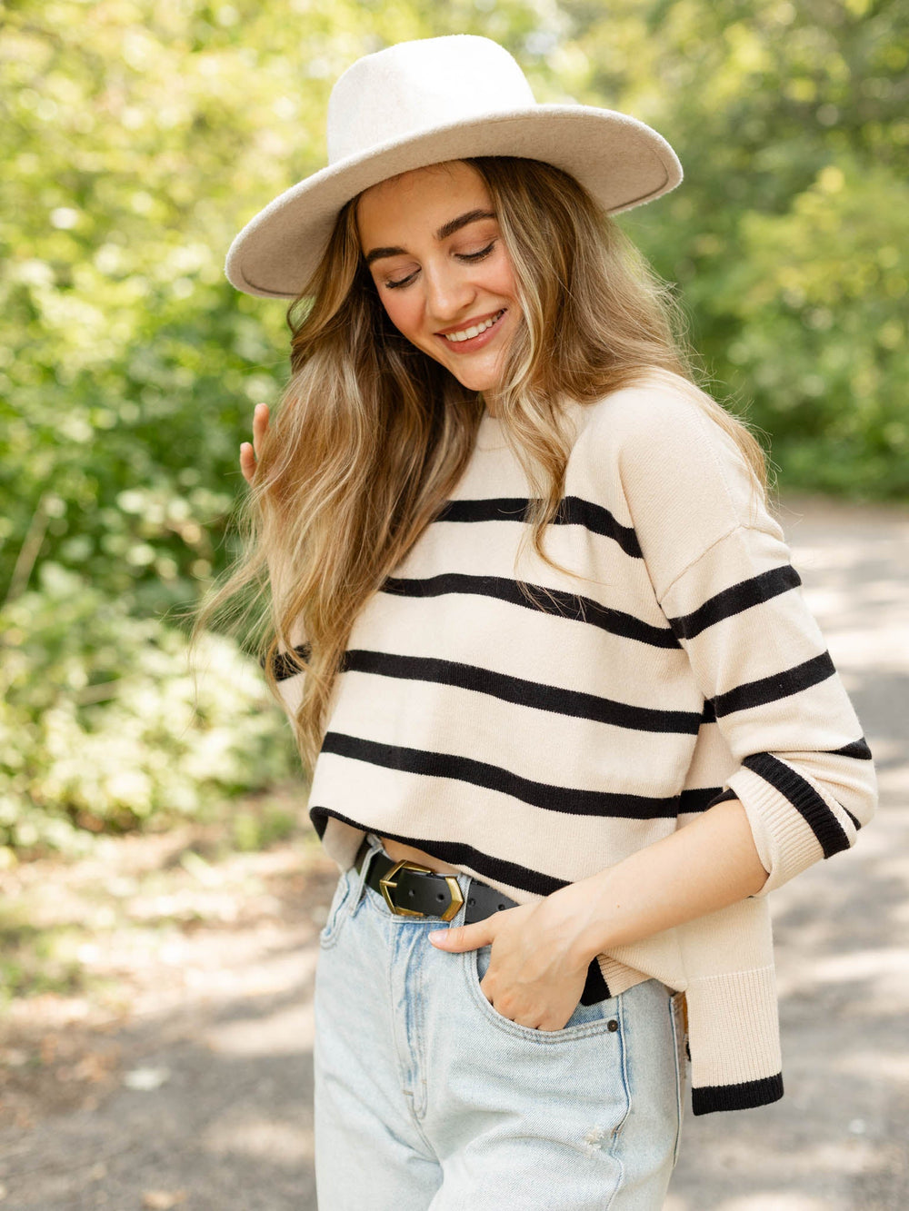 The Angie Striped Crew Neck SweaterSweaters