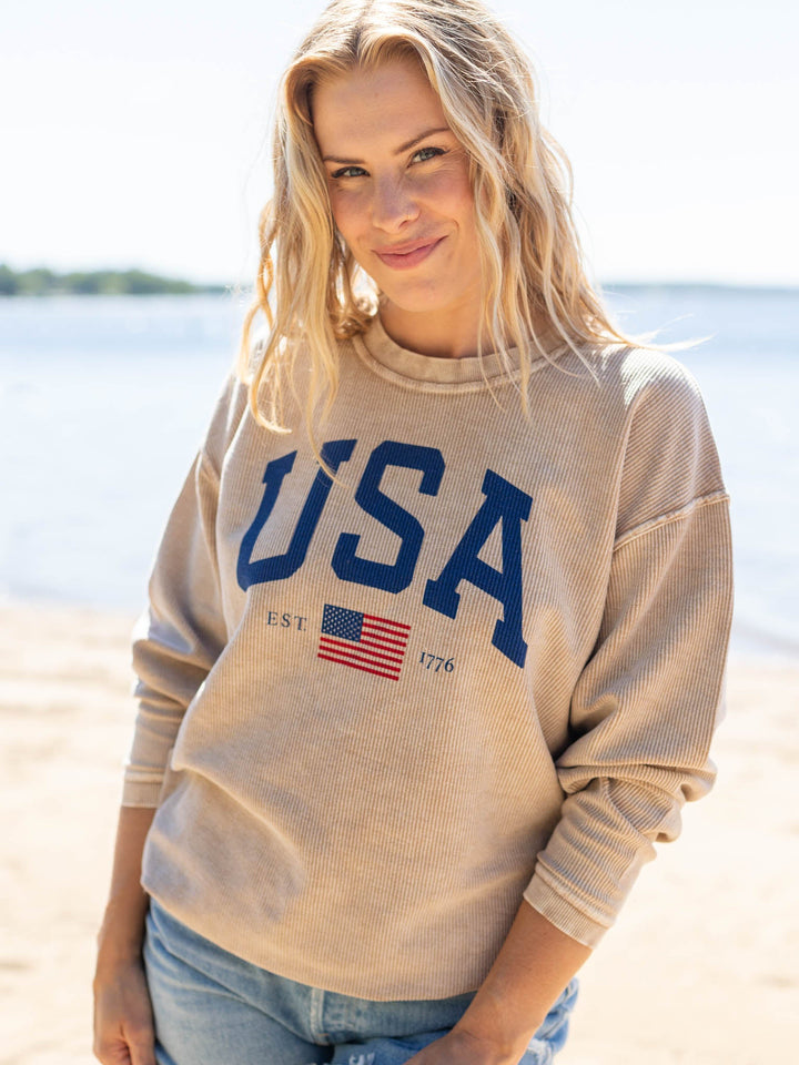 USA Est. 1776 Thermal Vintage PulloverScreen tees