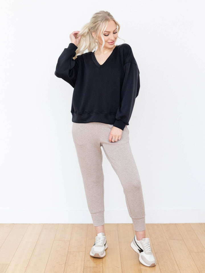 taupe fleck jogger pant