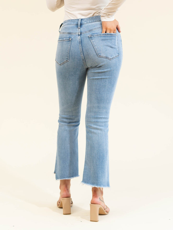 VERVET Striving High Rise Crop FlareDenim jeans