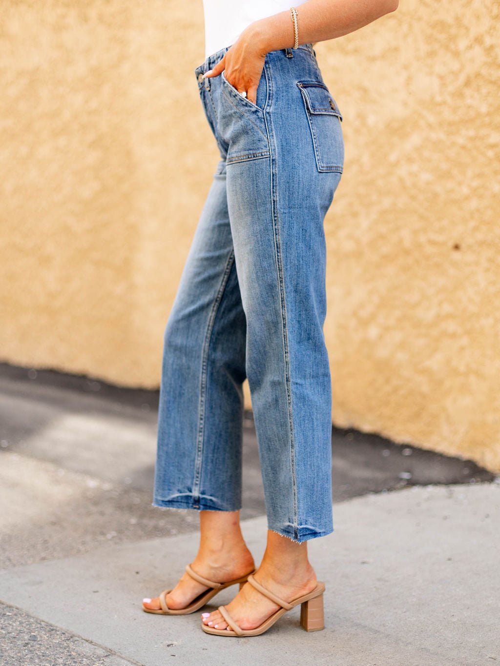 VERVET Yacht High Rise Crop Utility StraightDenim jeans