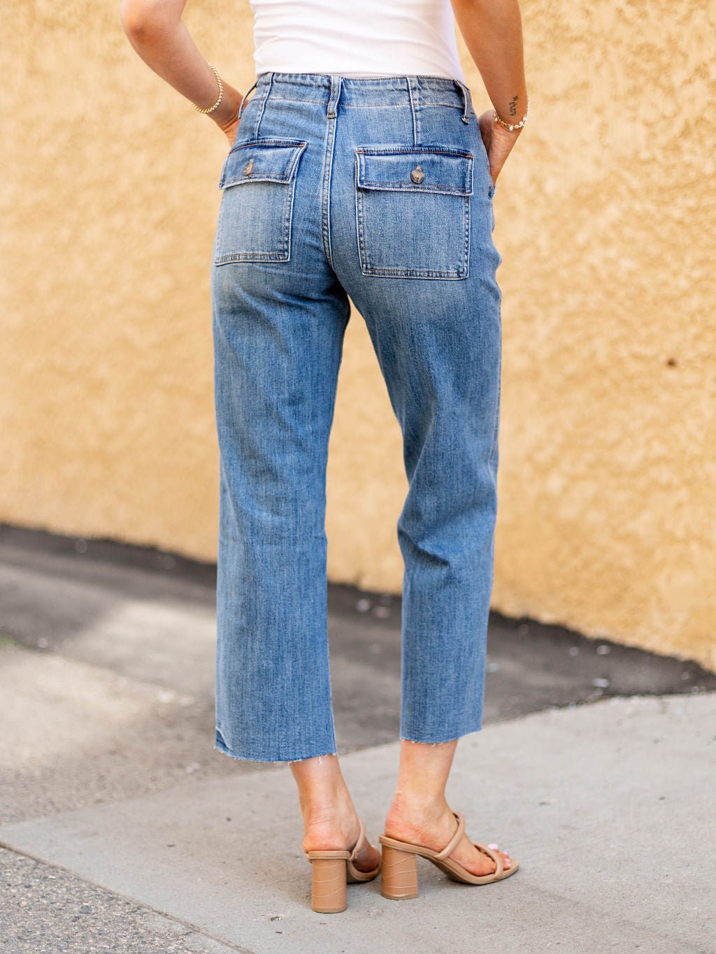 VERVET Yacht High Rise Crop Utility StraightDenim jeans