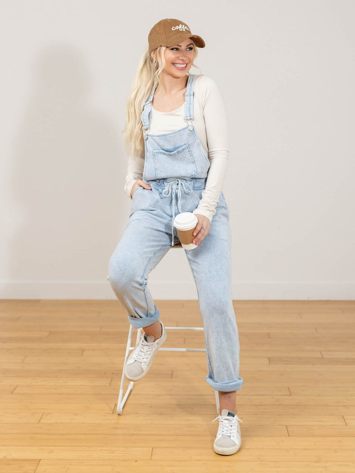 Z Supply The Knit Denim OverallsRomper